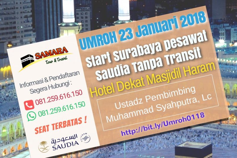 Umroh Januari 2018 Surabaya Langsung Madinah