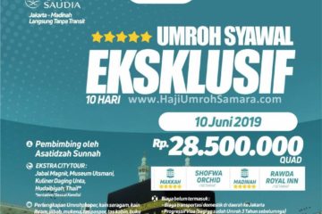 Paket Umroh 10 Hari Syawal 2019 Eksklusif VIP